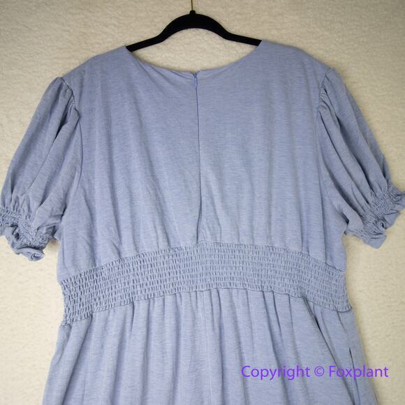 Anthropologie HUTCH blue Dress scalloped elastic waistline, size 3X - Picture 10 of 16